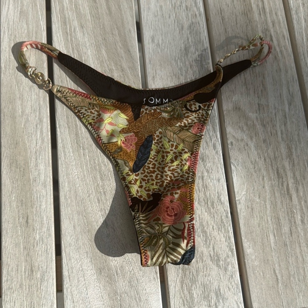 Sommer Swim Black and Green Bikini Bottom